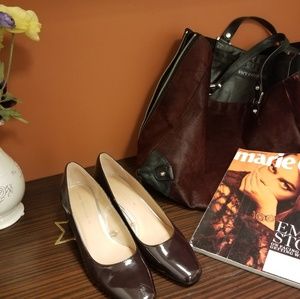 Zara Burgundy Pattent Leather Pumps